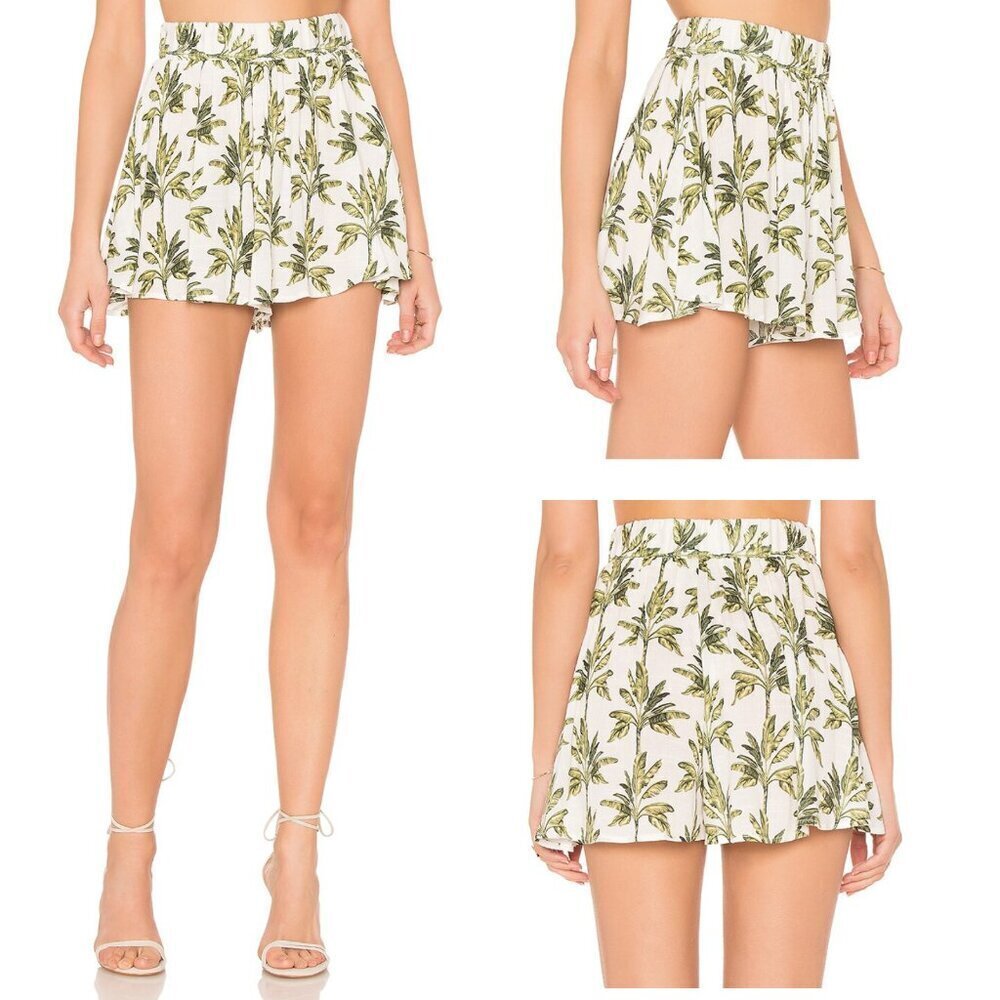 Show me your Mumu Green Print Carlos Swing Shorts - 37309